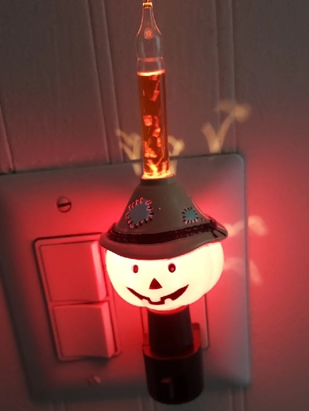 Vintage Bubble Light Jack-O'-Lantern Party Light Nightlight - Orange